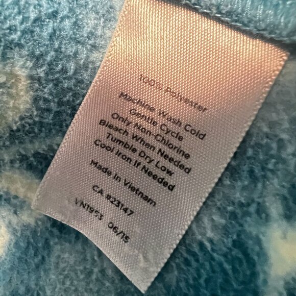 Talbots Womens Full-Zip Fleece Jacket‎ L Snowflake Print Blue & Green - Picture 6 of 8